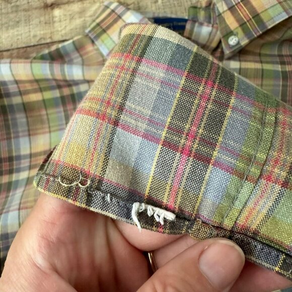Pen West Country Traditionals Plaid Button Down Shirt Size Large Short Sleeve - Picture 5 of 5